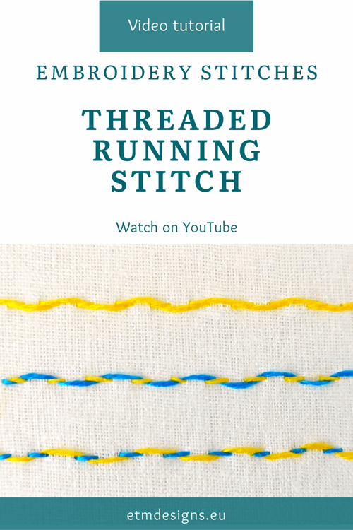 Threaded running stitch video tutorial 2 Threaded running stitch video tutorial pin