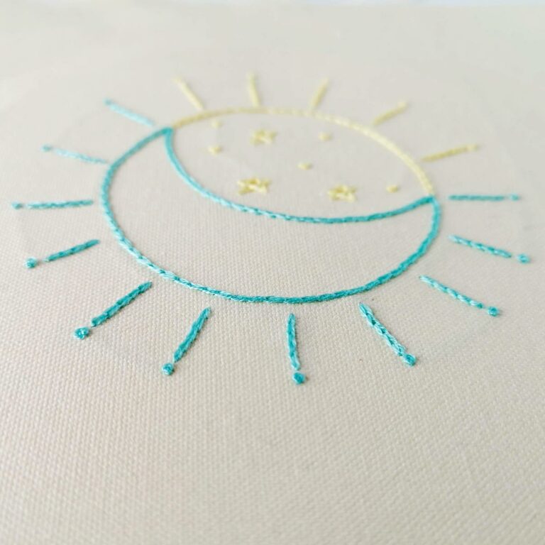 Chain stitch video tutorial 6 Eclipse hand embroidery pdf pattern