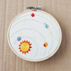 Sun, Moon, and the Stars - Colorful hand embroidery patterns for beginners 13 Solar system embroidery pattern