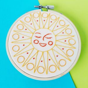 Sun, Moon, and the Stars - Colorful hand embroidery patterns for beginners 8 Young Sun hand embroidery pdf pattern
