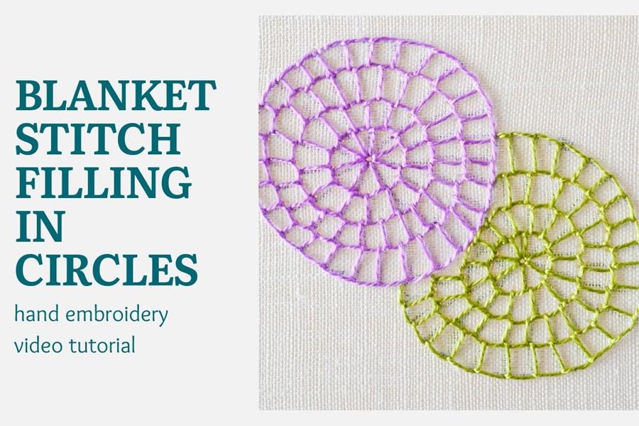 Blanket stitch filling in circles 1 Blanket stitch filling in circles video tutorial